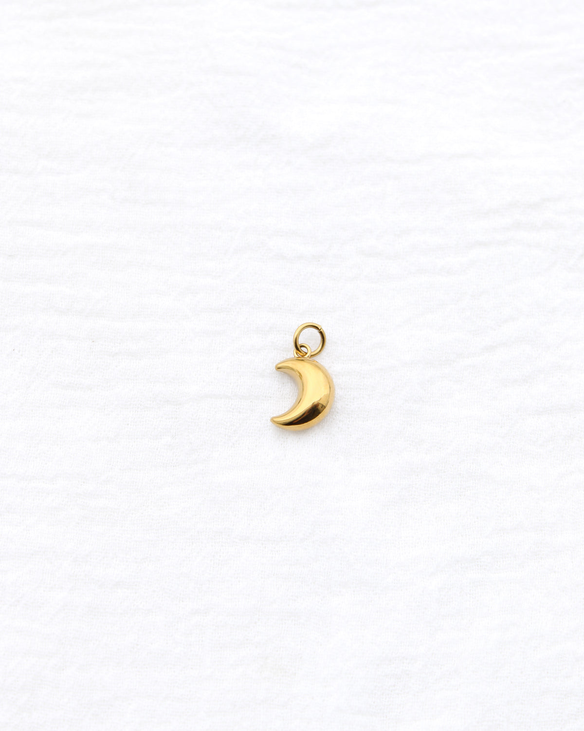 15mm Moon w/ Star Zircon PVD Charm, CH395