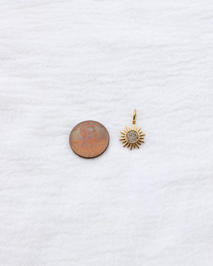 14mm Sun w/ Zircon PVD Charm, CH389