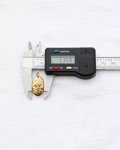 20mm Oval w/ Star CZ PVD Charm, CH397
