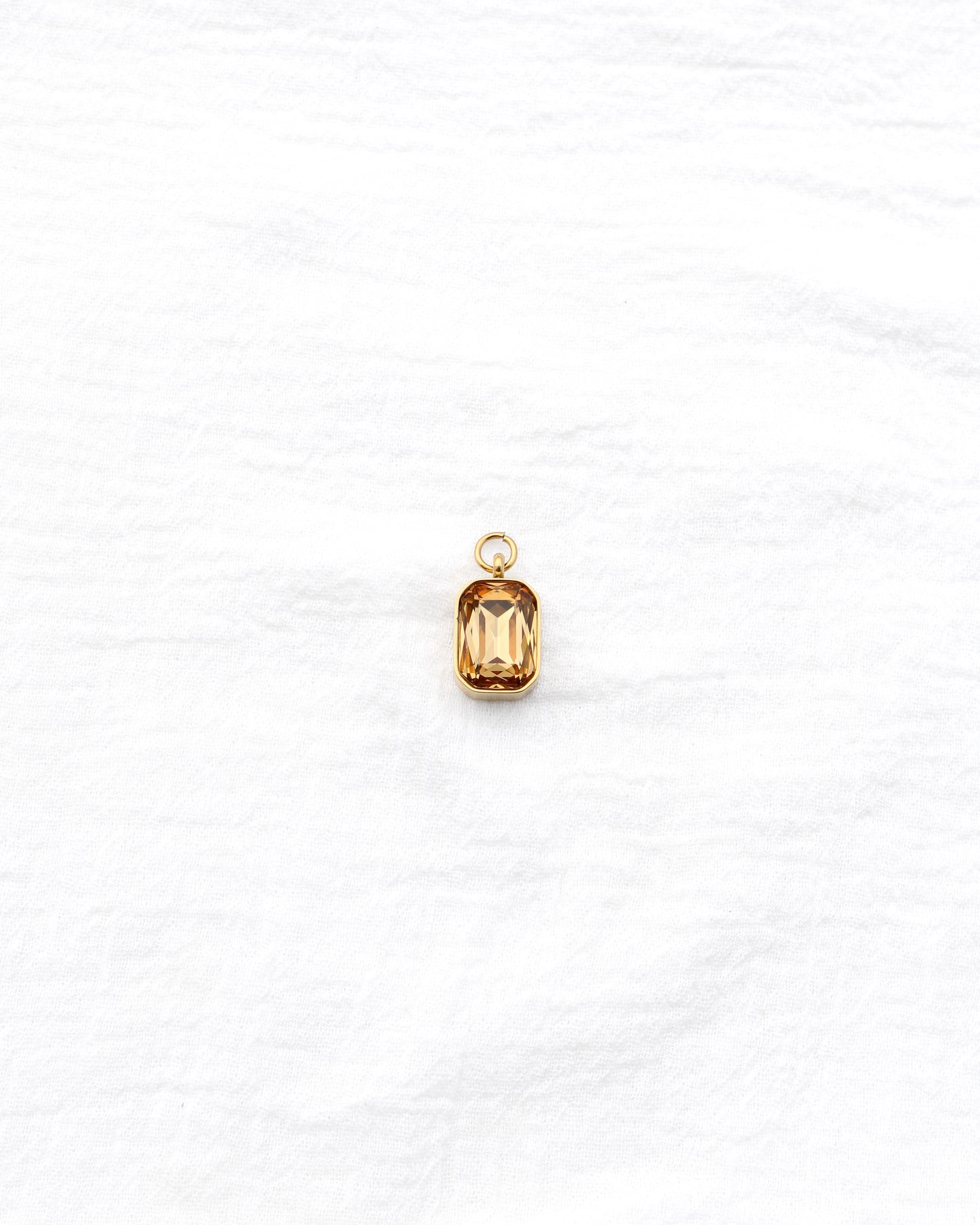 20mm Rectangle Topaz PVD Charm, CH400