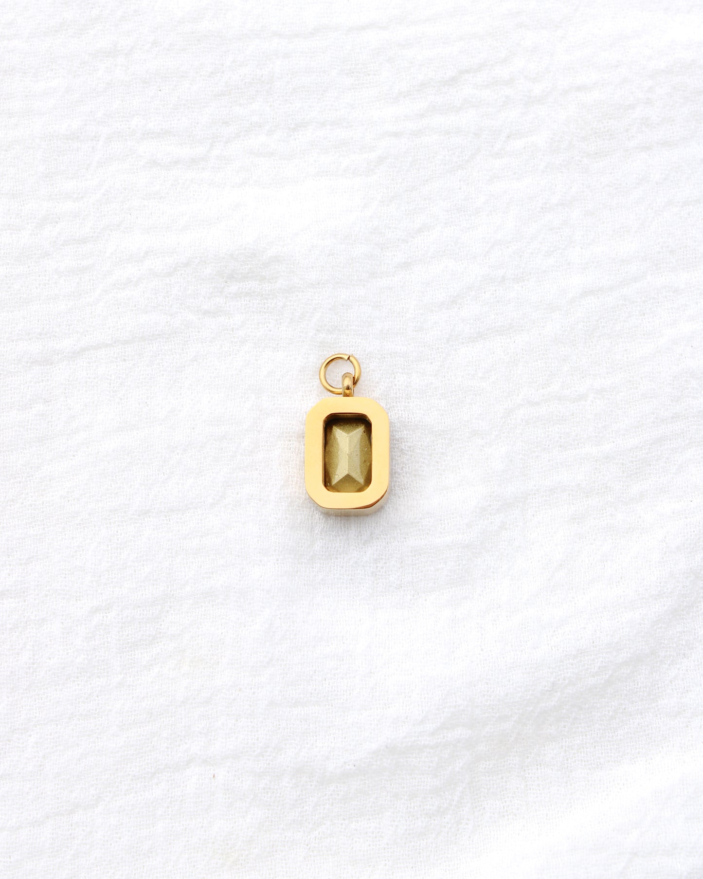 20mm Rectangle Topaz PVD Charm, CH400