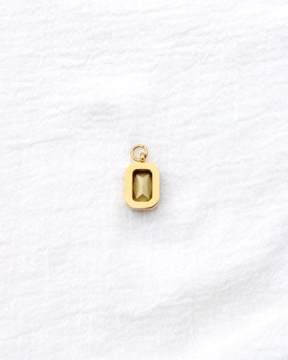 20mm Rectangle Topaz PVD Charm, CH400