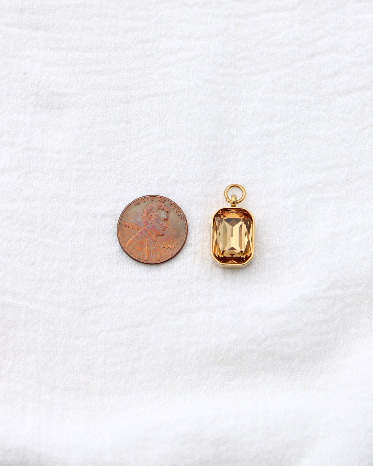 20mm Rectangle Topaz PVD Charm, CH400