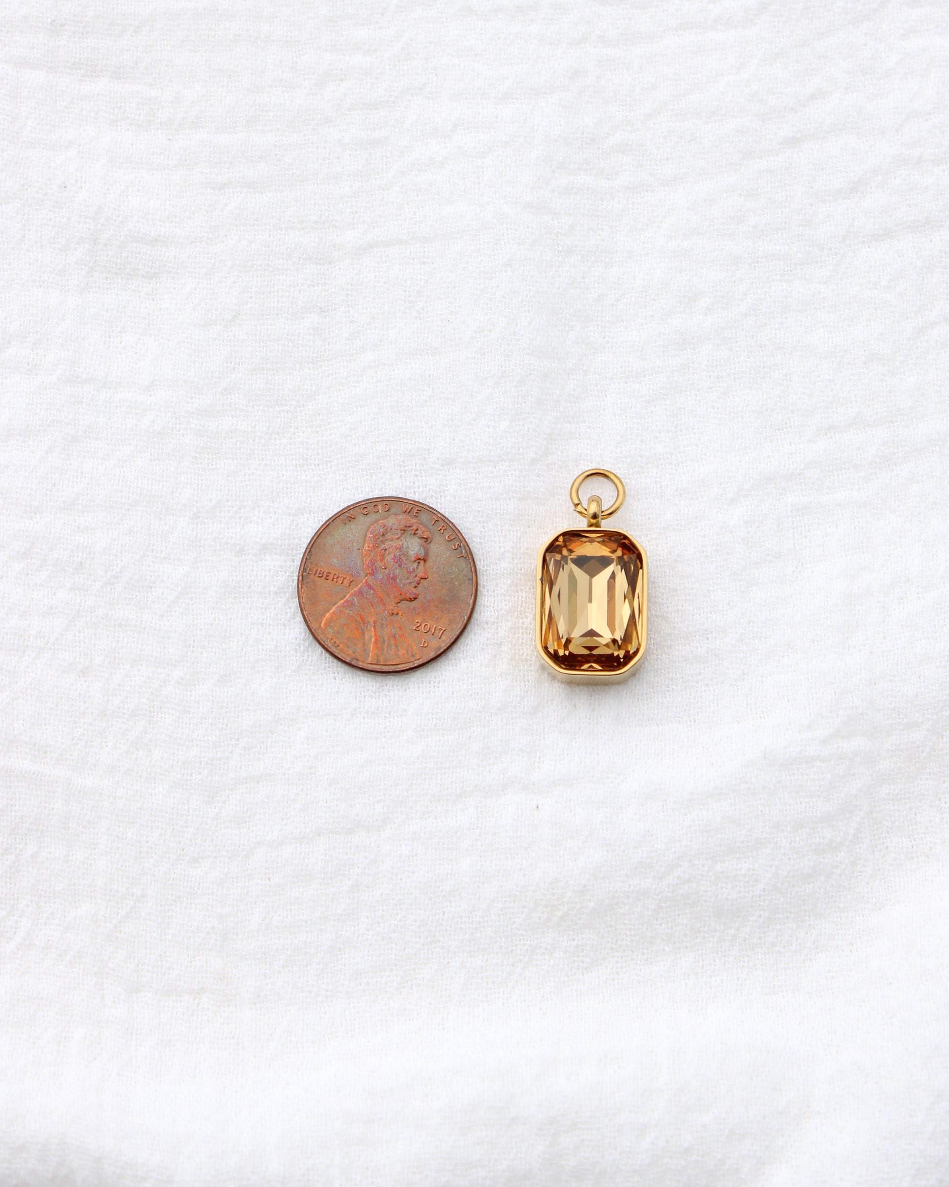 20mm Rectangle Topaz PVD Charm, CH400