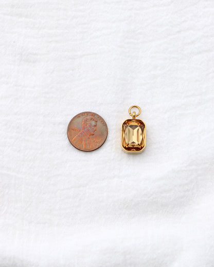 20mm Rectangle Topaz PVD Charm, CH400