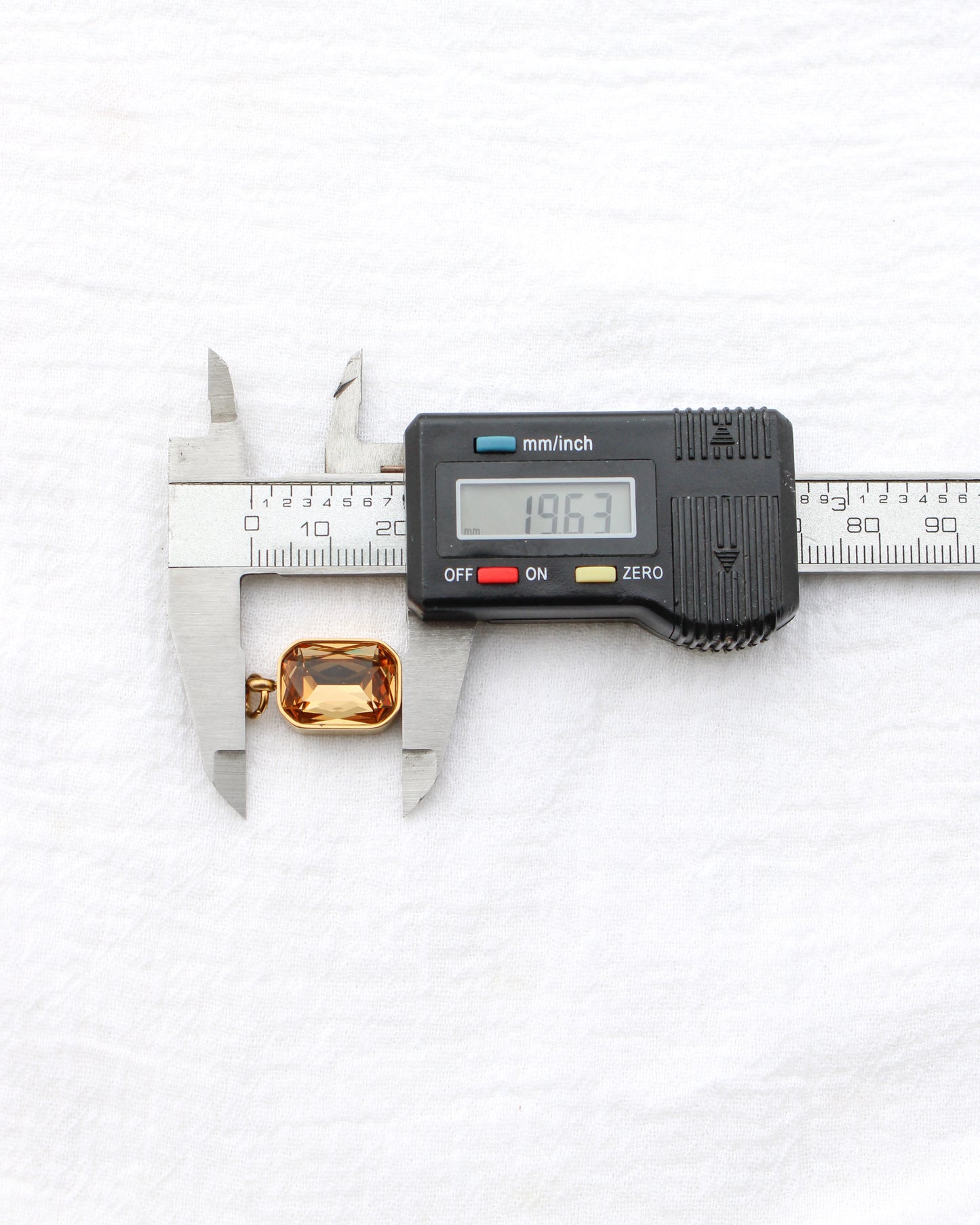 20mm Rectangle Topaz PVD Charm, CH400