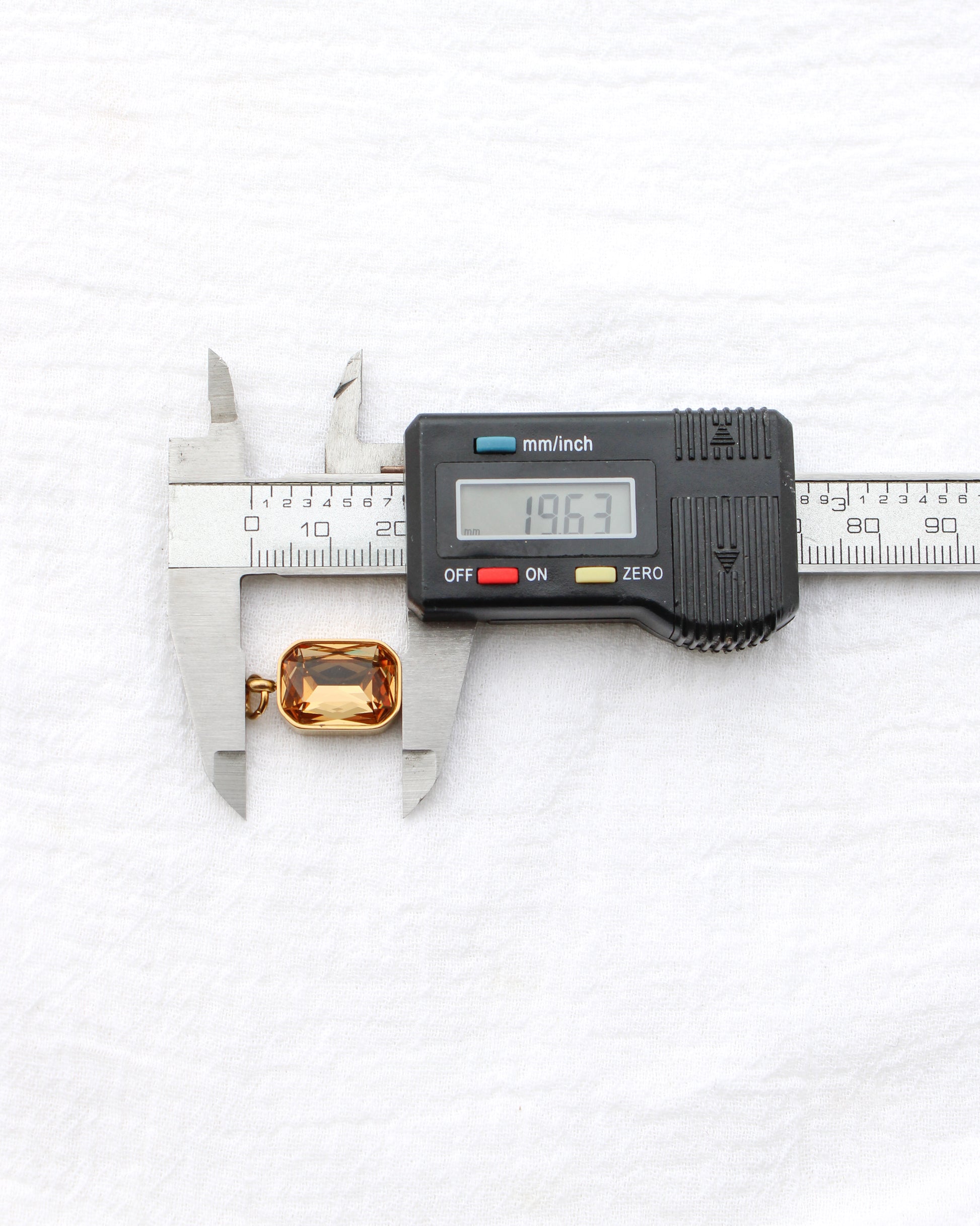 20mm Rectangle Topaz PVD Charm, CH400