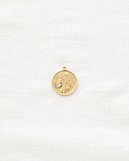 24mm Vintage Coin PVD Charm, CH497