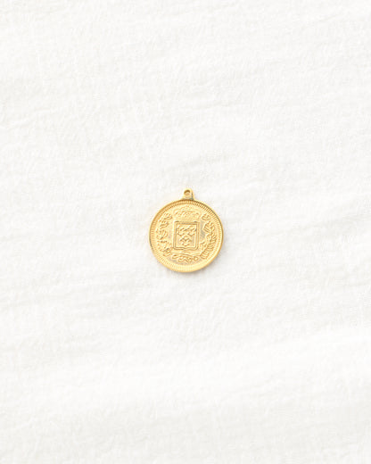24mm Vintage Coin PVD Charm, CH497