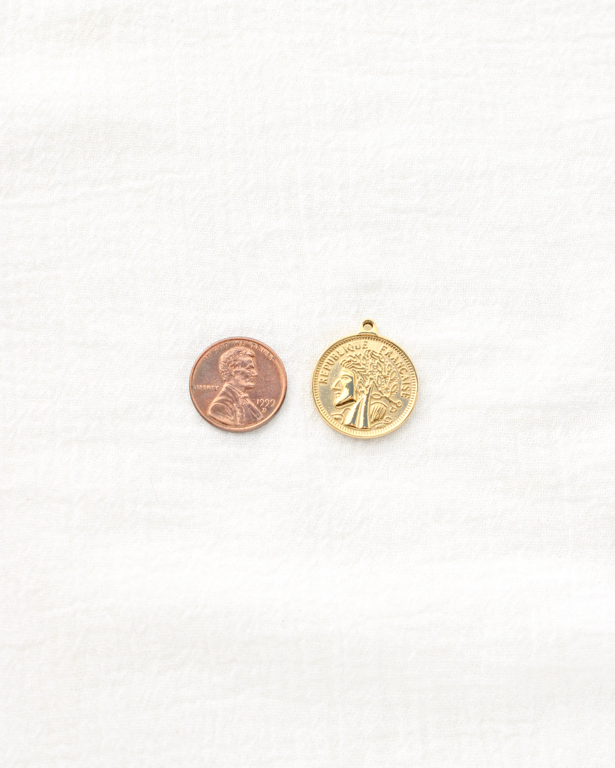 24mm Vintage Coin PVD Charm, CH497