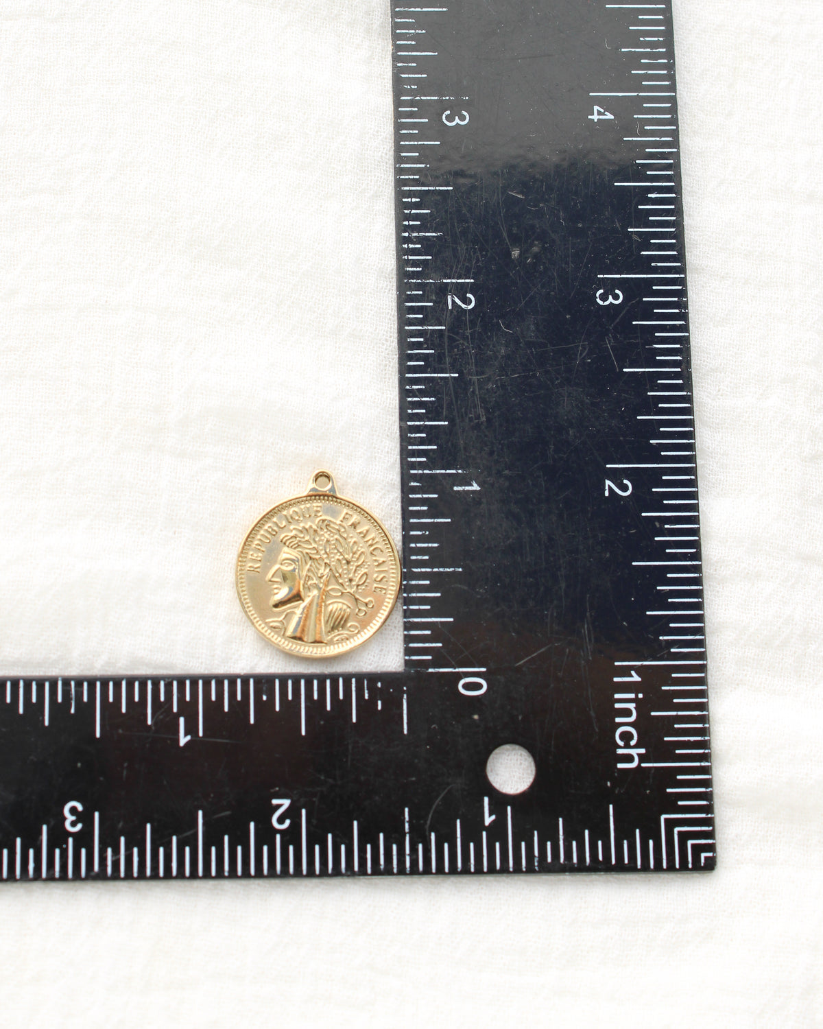 24mm Vintage Coin PVD Charm, CH497