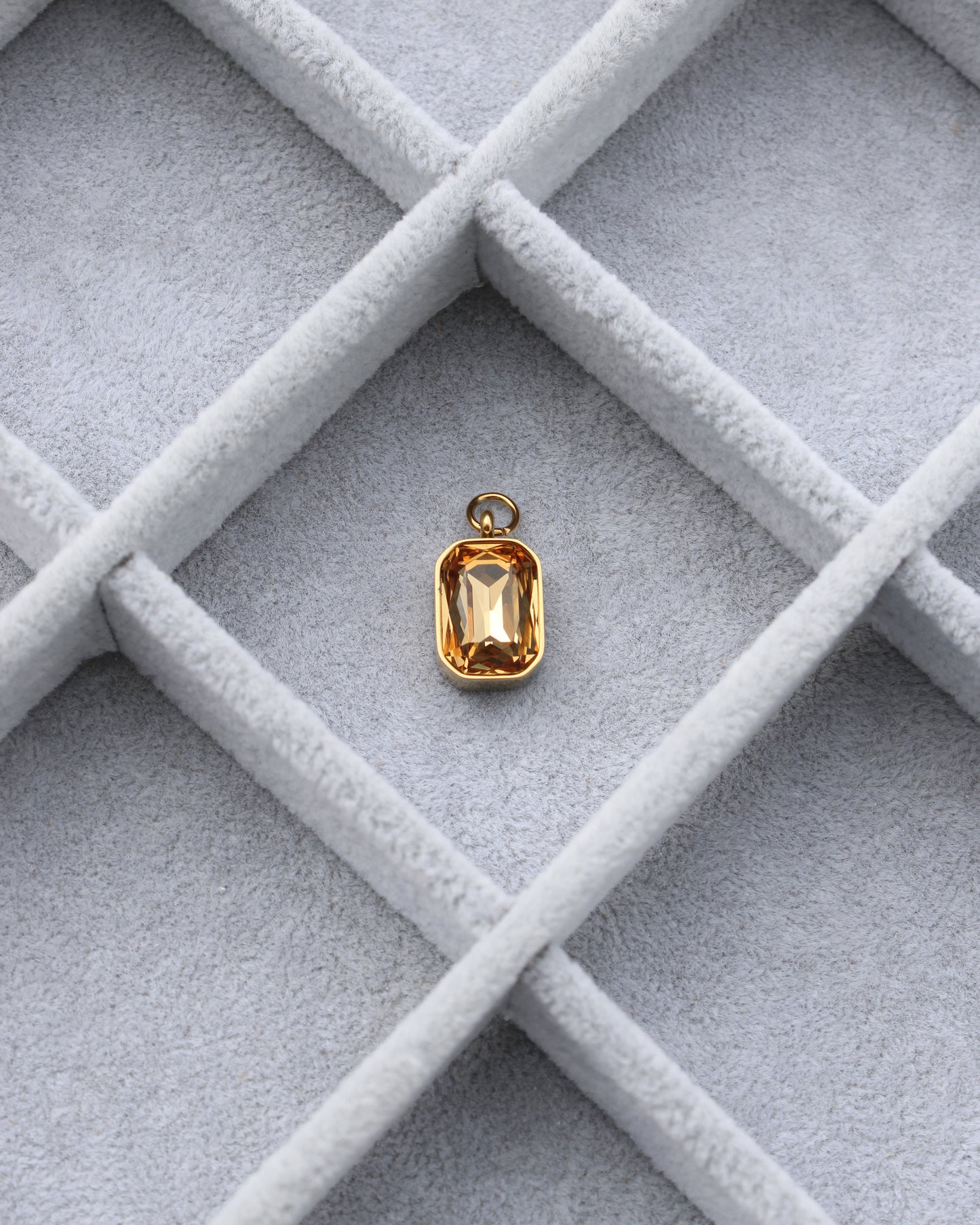 20mm Rectangle Topaz PVD Charm, CH400