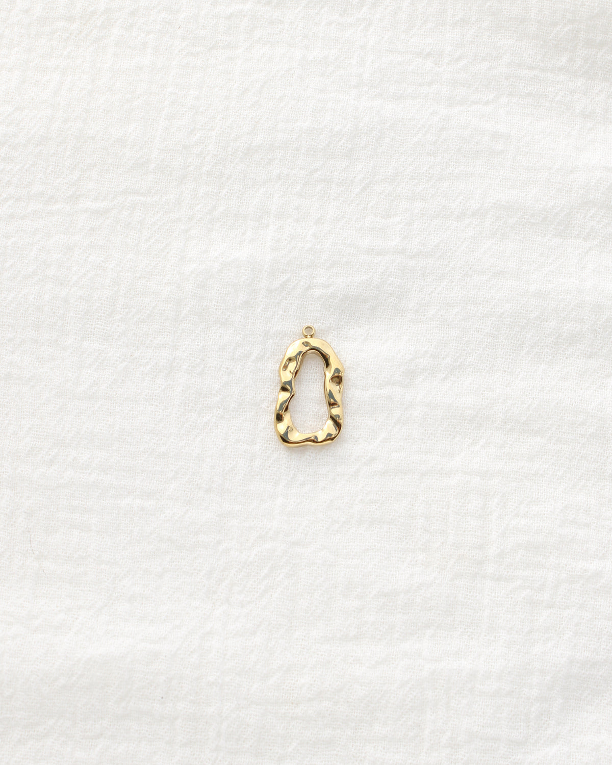 23mm Hammered Open Oval PVD Charm, CH504