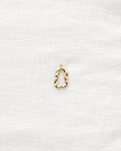 23mm Hammered Open Oval PVD Charm, CH504