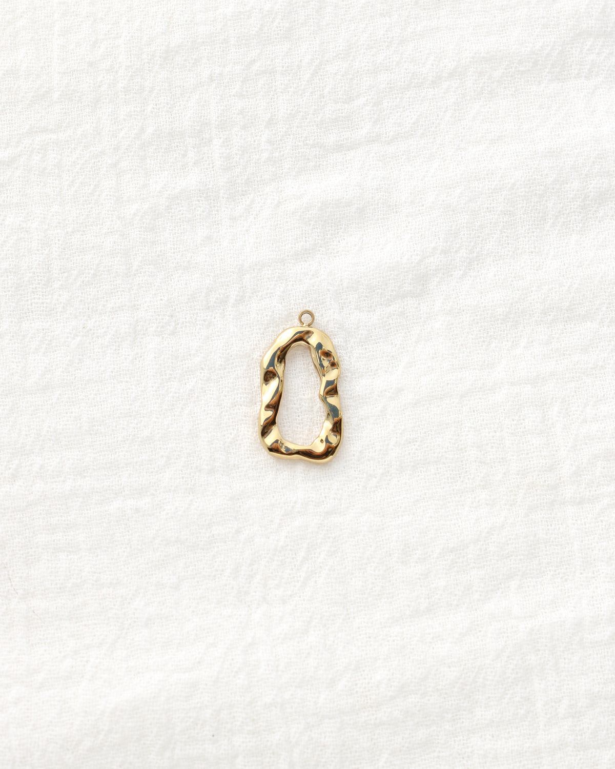 23mm Hammered Open Oval PVD Charm, CH504