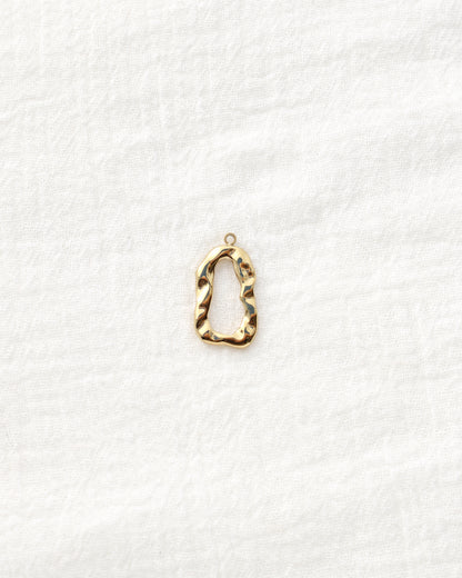 23mm Hammered Open Oval PVD Charm, CH504