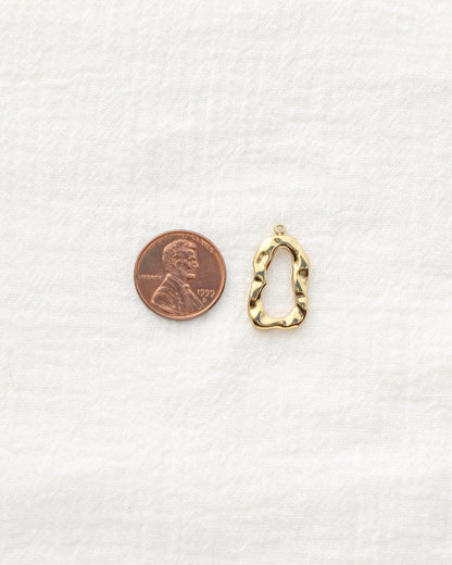 23mm Hammered Open Oval PVD Charm, CH504