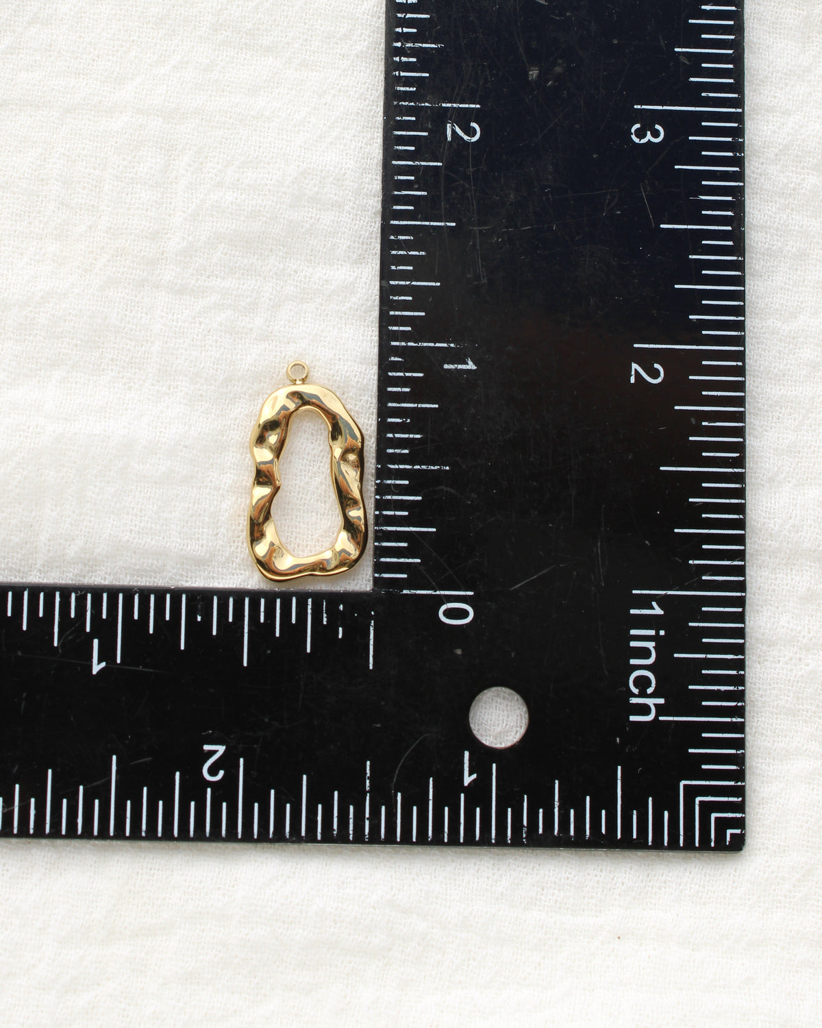 23mm Hammered Open Oval PVD Charm, CH504
