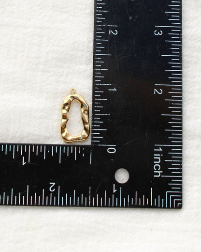 23mm Hammered Open Oval PVD Charm, CH504