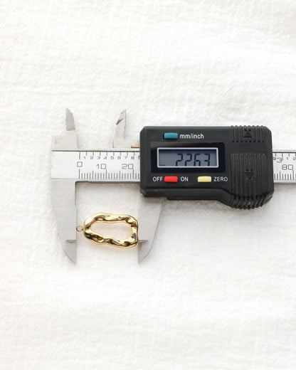 23mm Hammered Open Oval PVD Charm, CH504
