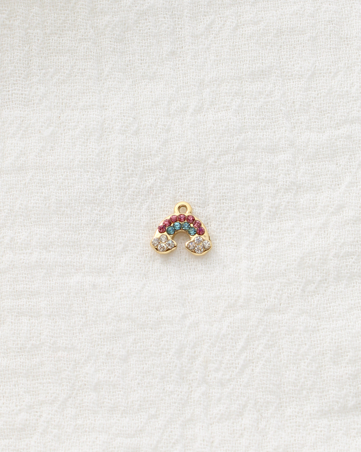 9mm Multicolor CZ Rainbow PVD Charm, CH489