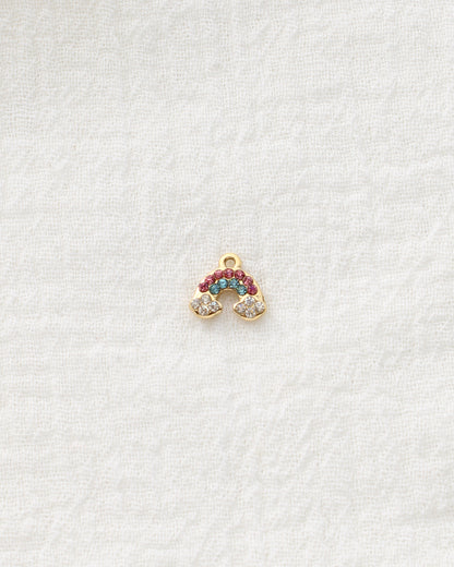 9mm Multicolor CZ Rainbow PVD Charm, CH489