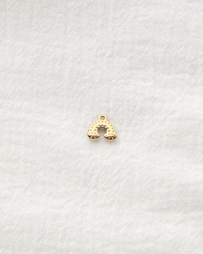 9mm Multicolor CZ Rainbow PVD Charm, CH489