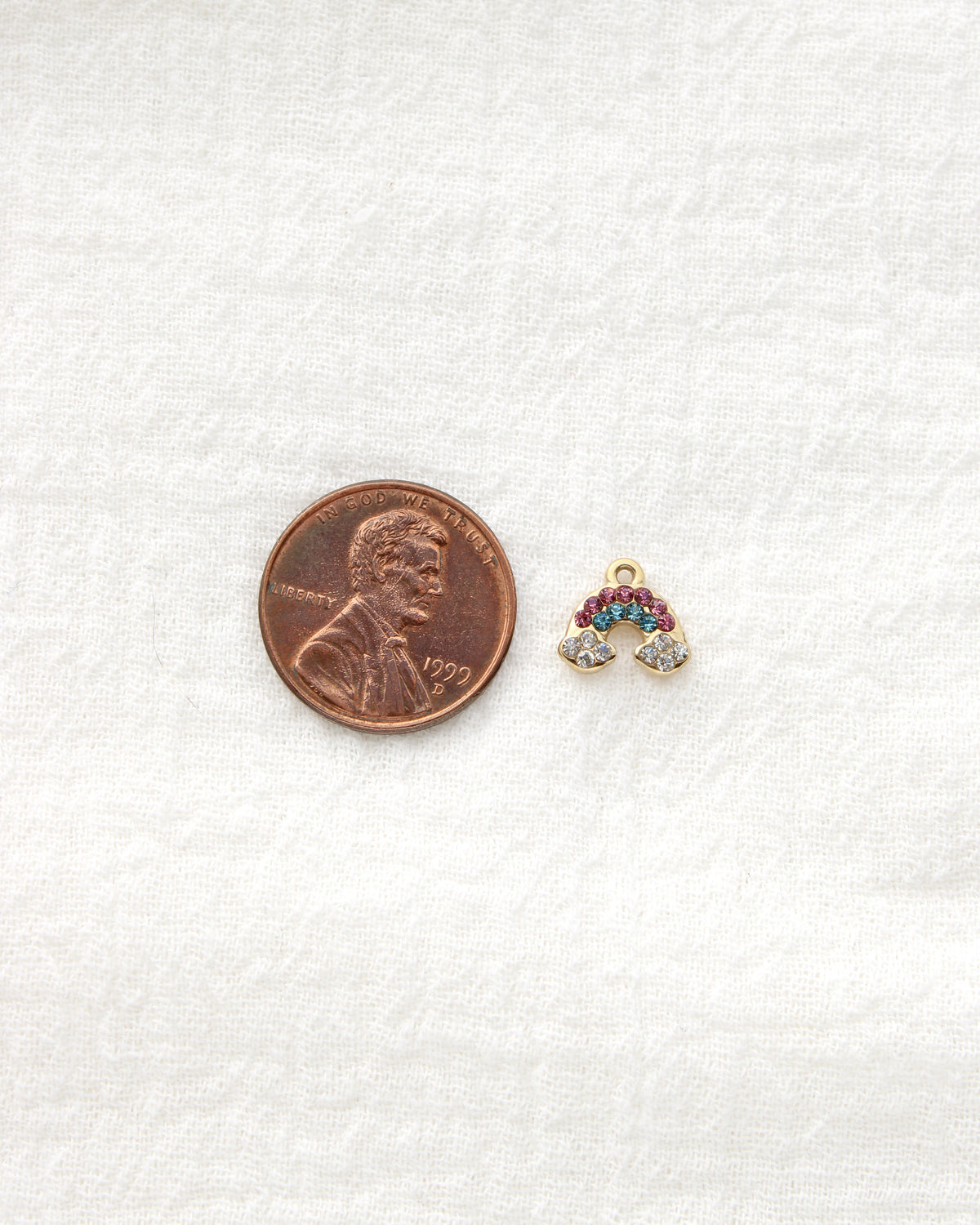 9mm Multicolor CZ Rainbow PVD Charm, CH489