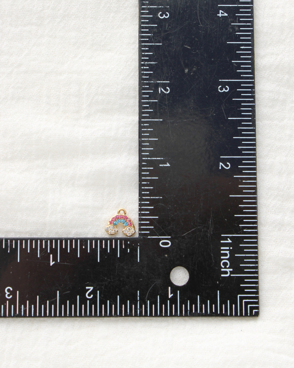 9mm Multicolor CZ Rainbow PVD Charm, CH489