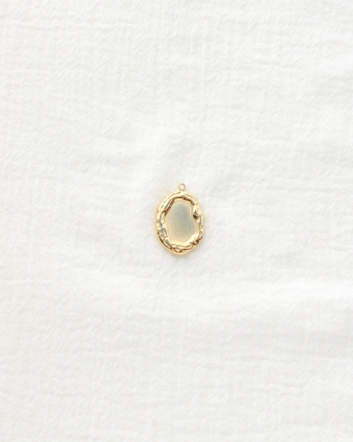23mm Textured Oval PVD Charm, CH498