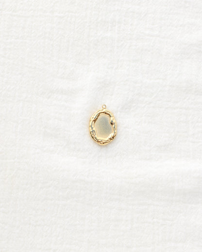 23mm Textured Oval PVD Charm, CH498