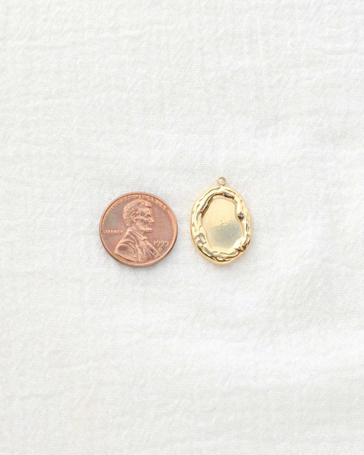 23mm Textured Oval PVD Charm, CH498