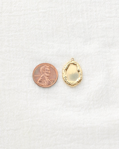 23mm Textured Oval PVD Charm, CH498