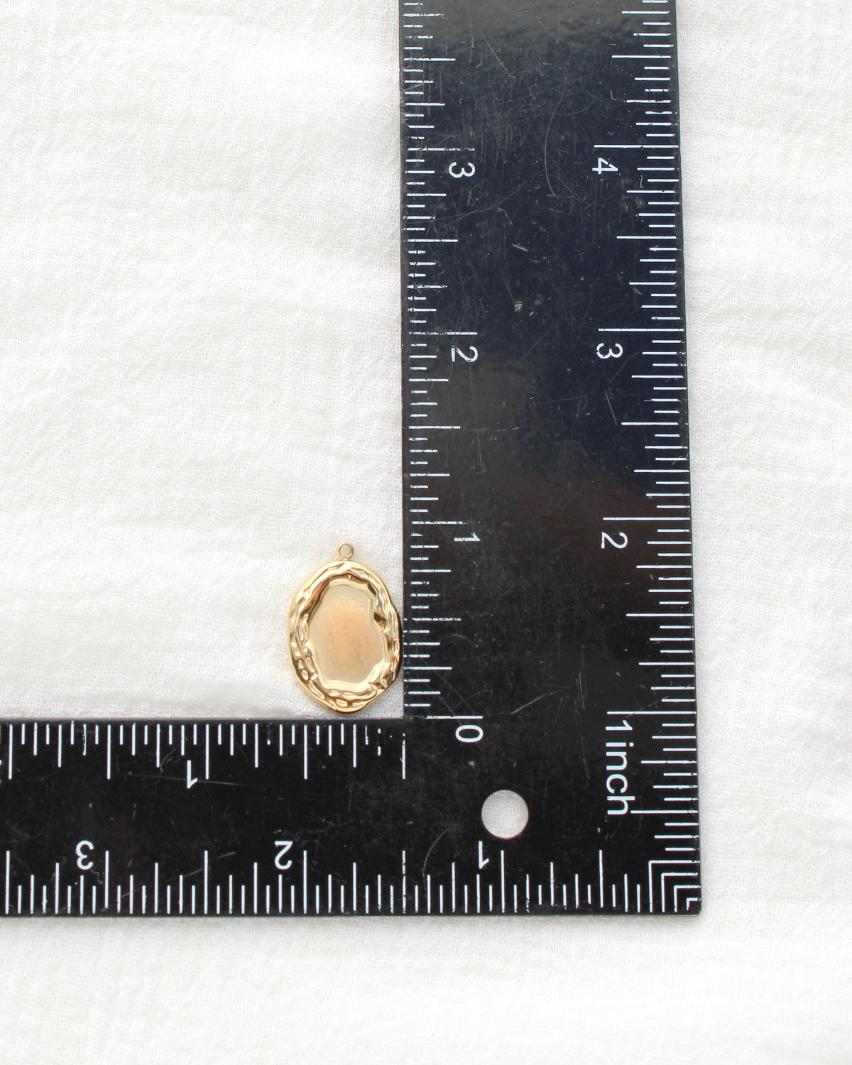 23mm Textured Oval PVD Charm, CH498