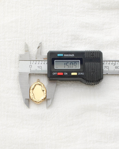 23mm Textured Oval PVD Charm, CH498