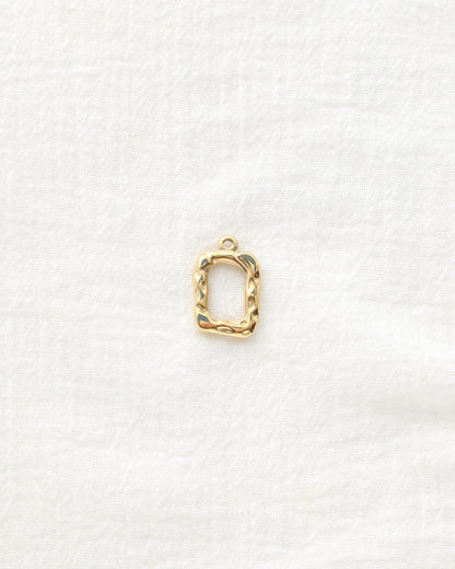 21mm Hammered Open Rectangle PVD Charm, CH503