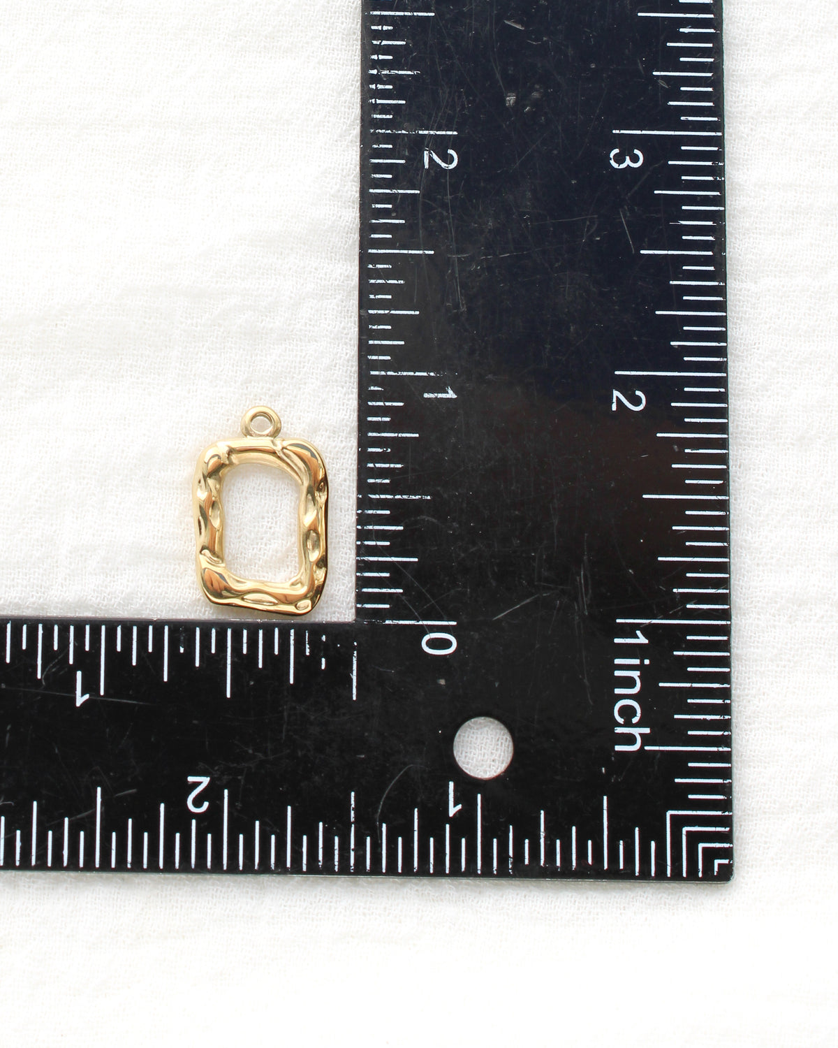 21mm Hammered Open Rectangle PVD Charm, CH503