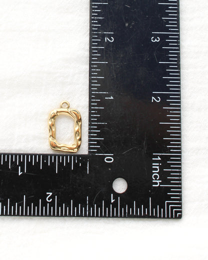 21mm Hammered Open Rectangle PVD Charm, CH503