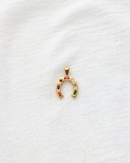 25mm Horseshoe w/ Rhinestones PVD Charm, CH399