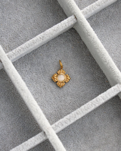 11mm Quatrefoil w/ Opal PVD Charm, CH409