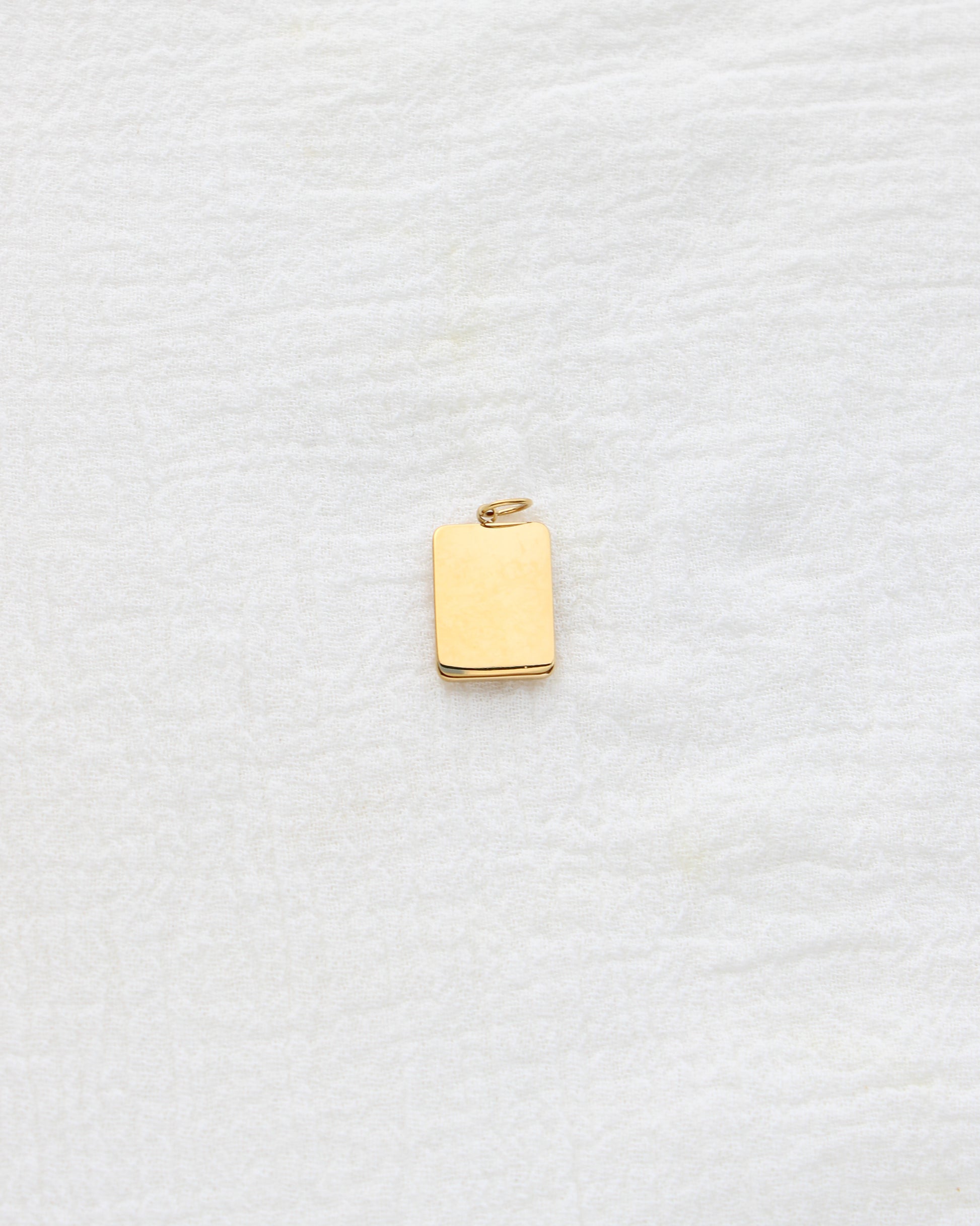 16mm Rectangle Flower PVD Charm, CH408