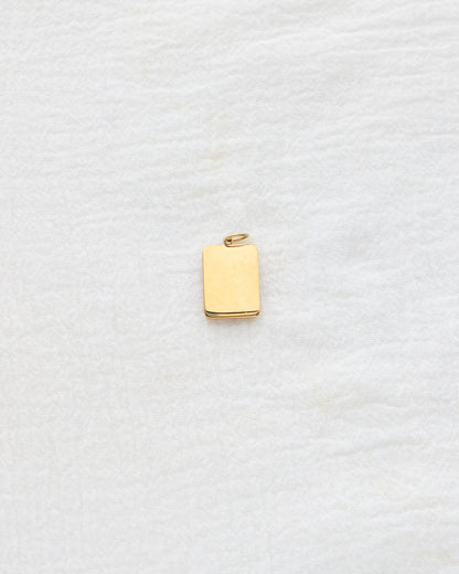 16mm Rectangle Flower PVD Charm, CH408
