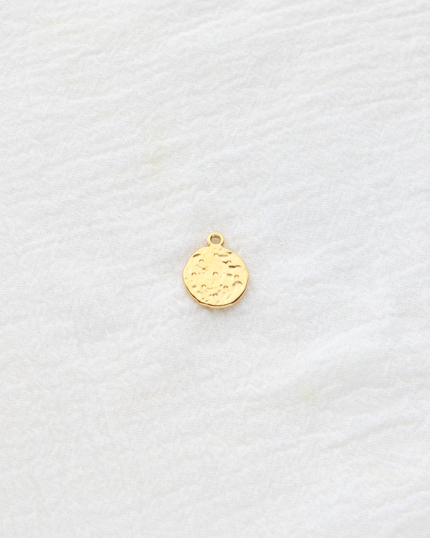 14mm Circle w/ Rhinestones PVD Charm, CH404