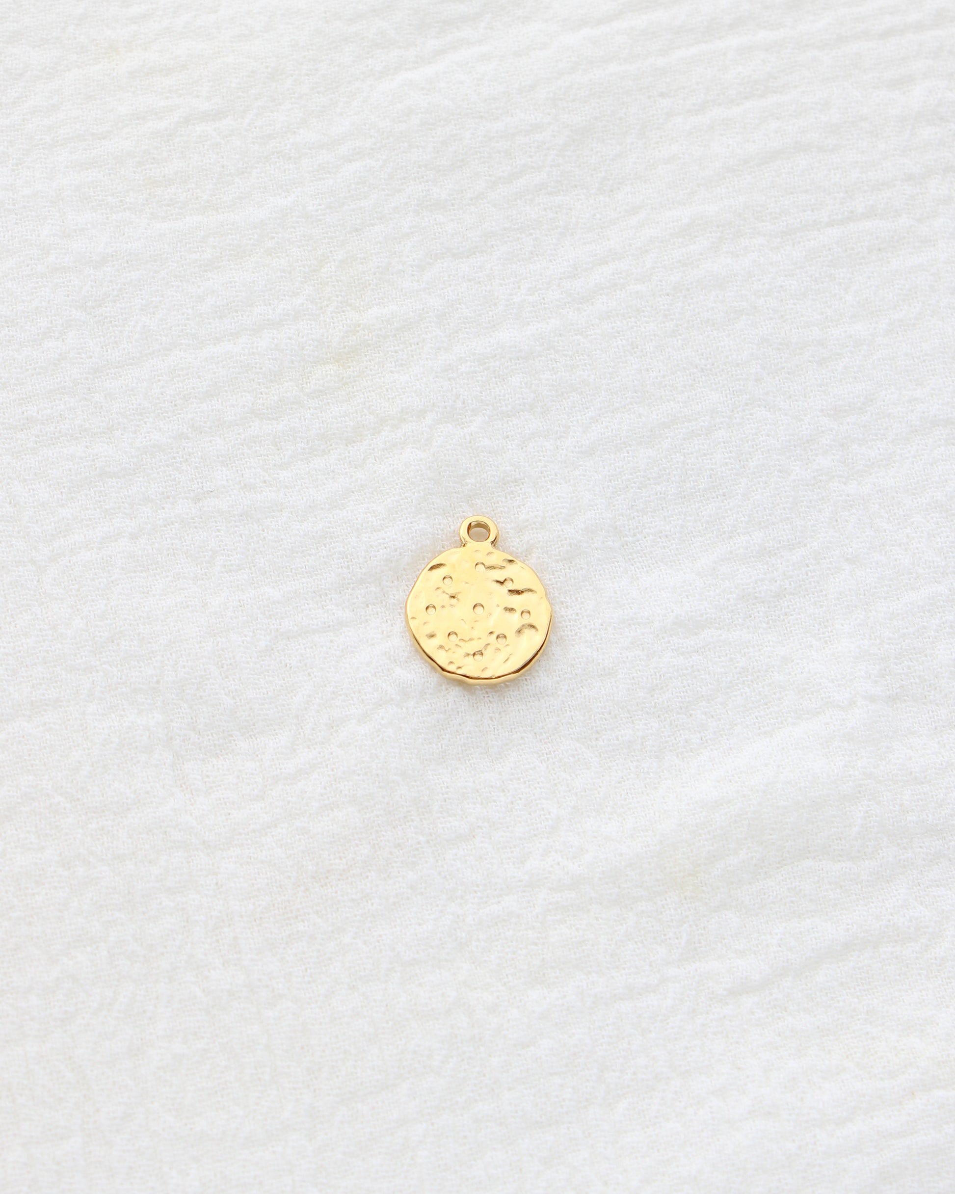14mm Circle w/ Rhinestones PVD Charm, CH404
