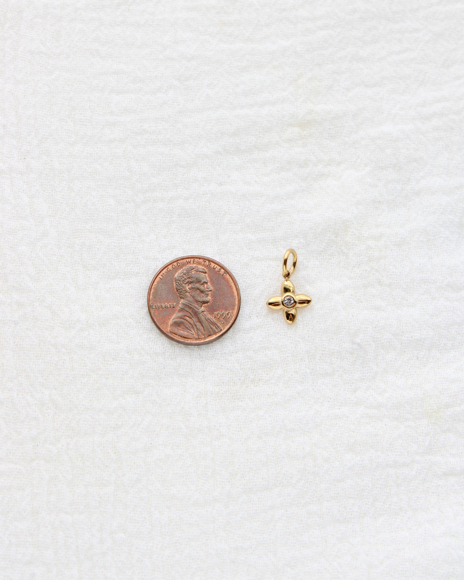 7mm Small Flower PVD Charm, CH410