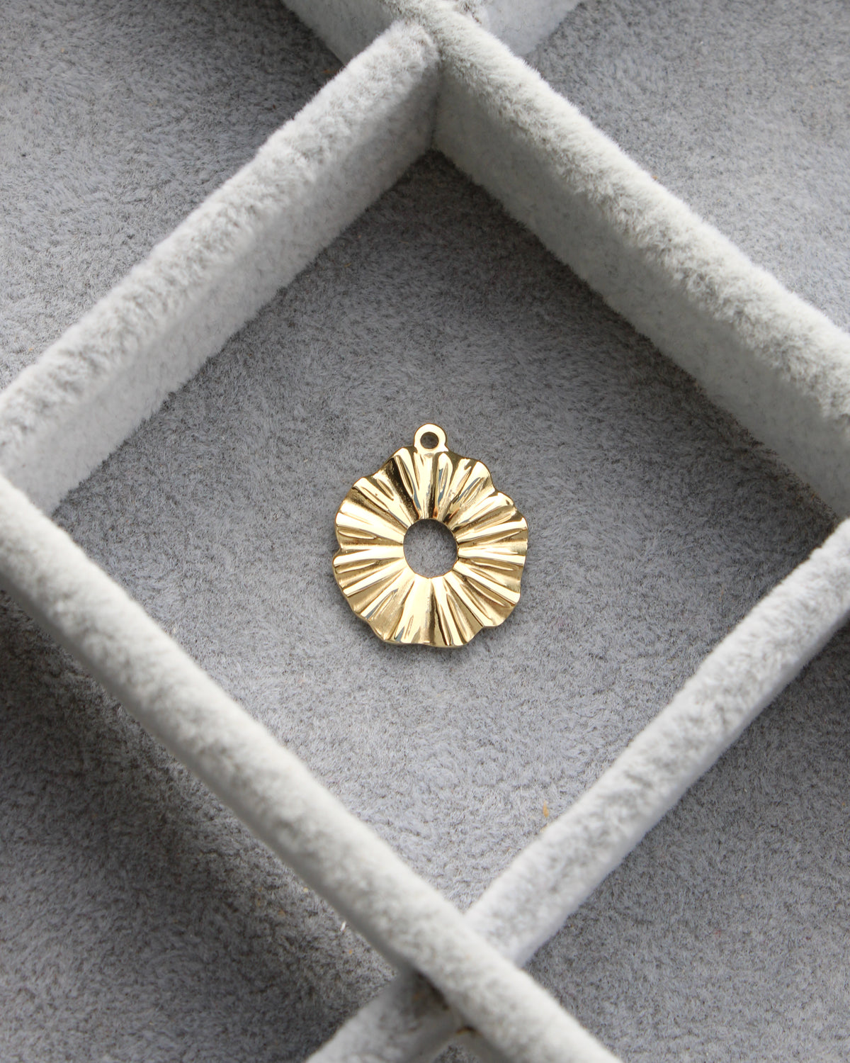 20mm Lined Open Disc PVD Charm, CH500
