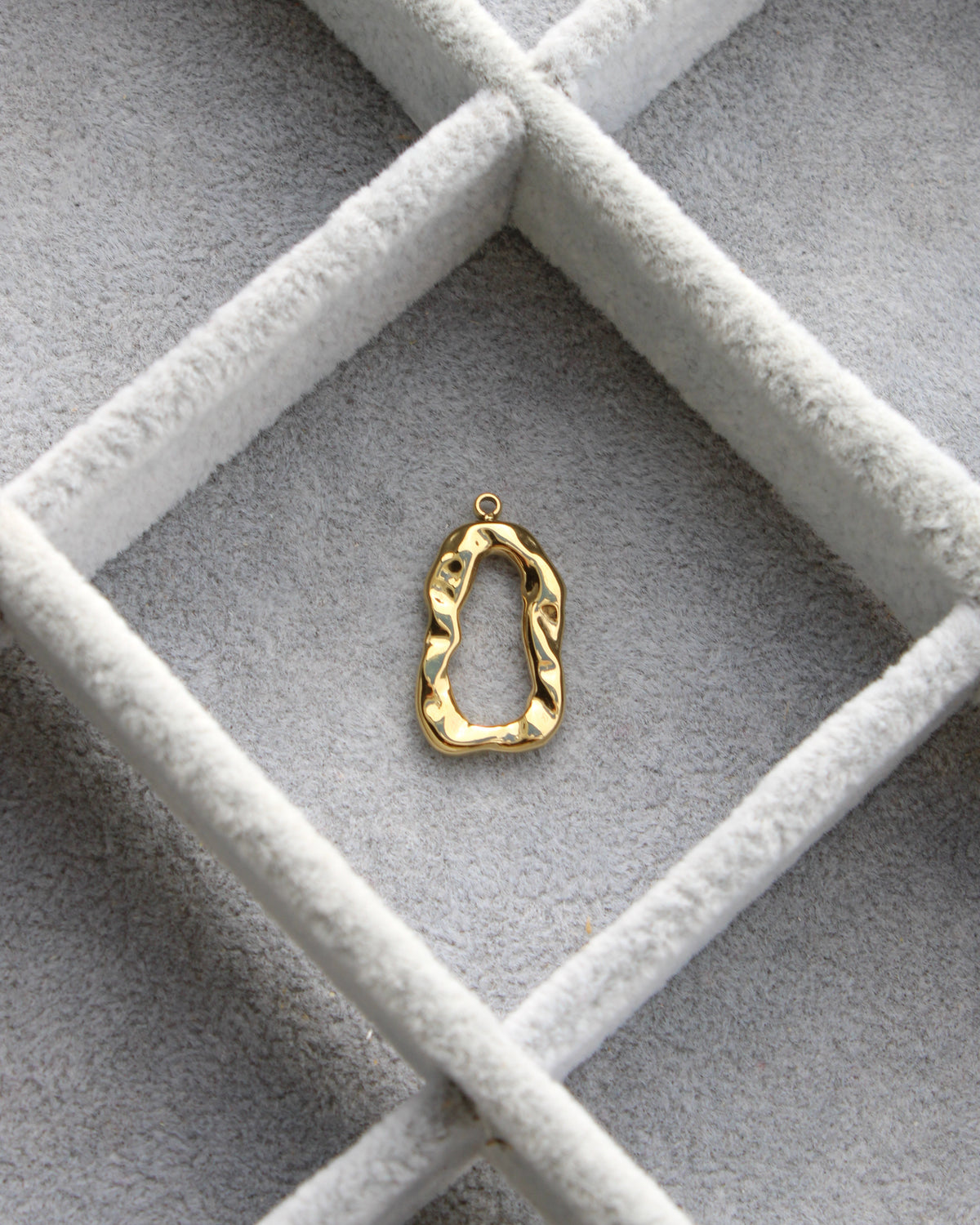 23mm Hammered Open Oval PVD Charm, CH504