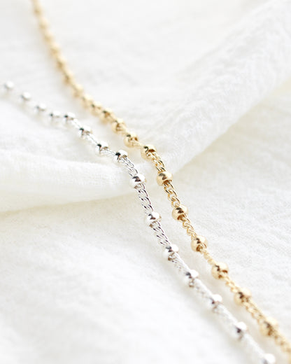 2.7mm Curb Chain with Beads, S273, G273