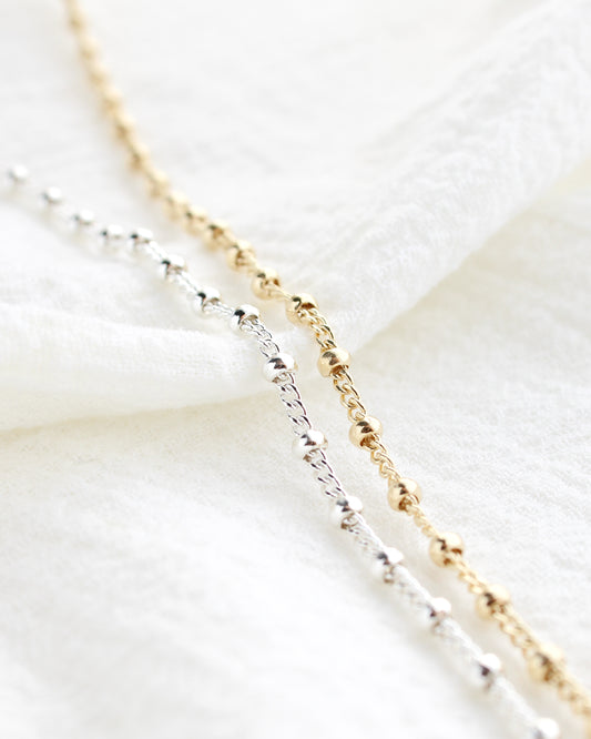2.7mm Curb Chain with Beads, S273, G273