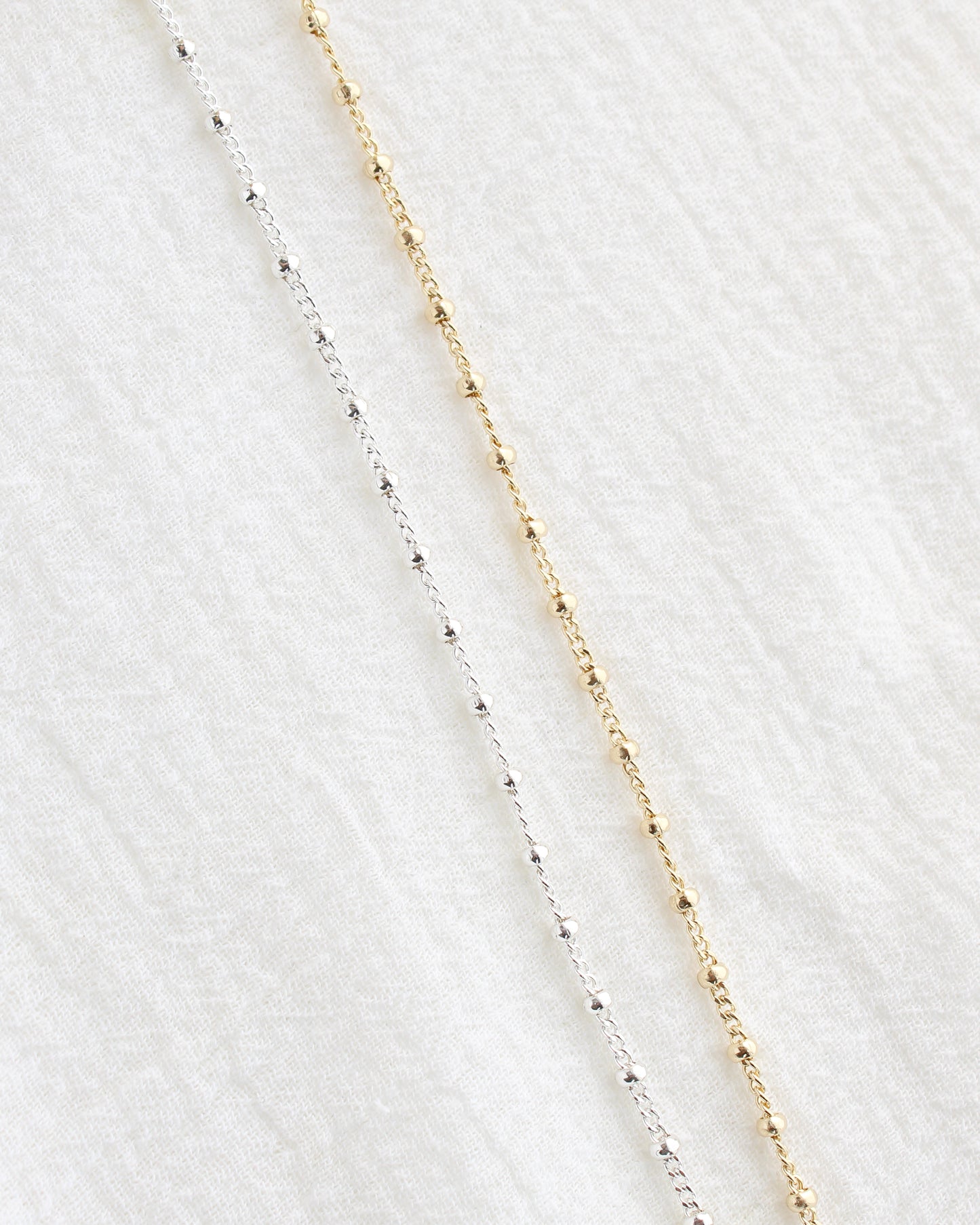 2.7mm Curb Chain with Beads, S273, G273